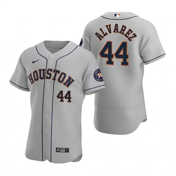 Men's Houston Astros #44 Yordan Alvarez Gray Flex Base Stitched Jersey